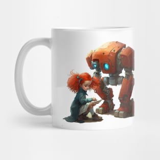 Girl with Robot Mug